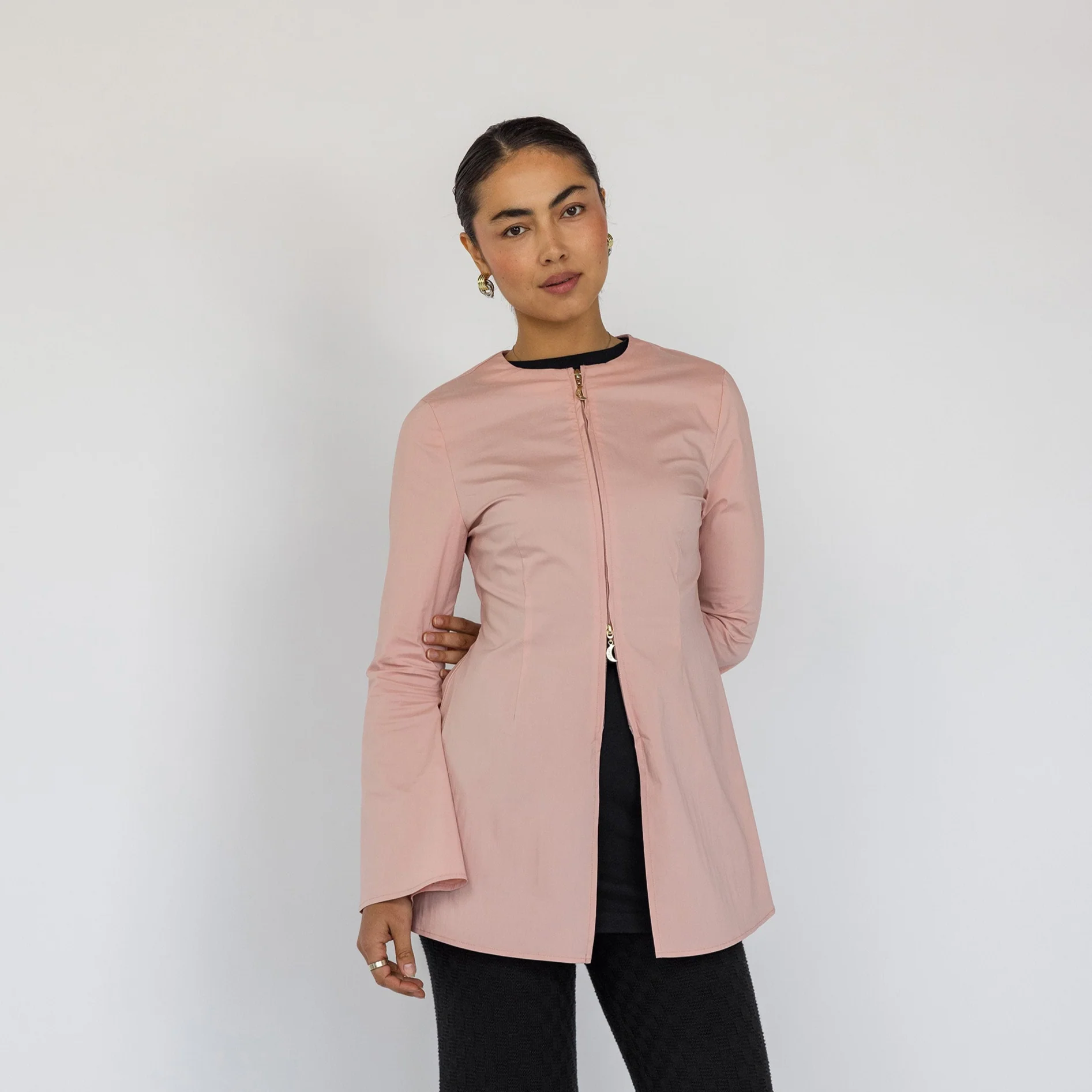 Two Way Zip Top Rose