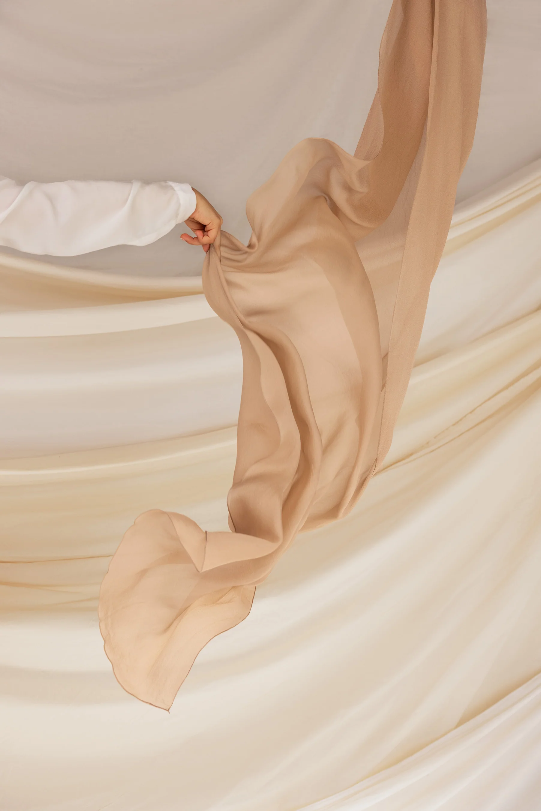 Warm Taupe Silk Chiffon - Image 3
